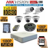 Hikvision 5 1080P 2MP FULL HD CCTV Cameras System Kit With 1TB HDD