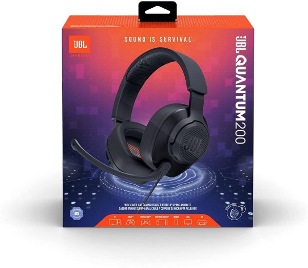 JBL Quantum 200 - Wired Over-Ear Gaming Headphones - Black
